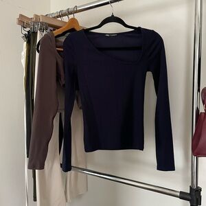 Zara Dark Blue Long Sleeve Top